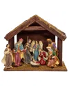 Kurt Adler 6.25in Nativity Set With 11in Stable, 8pc Set
