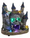 Kurt Adler 6.4-inch Battery Operated Multicolor Led Lighted Skull Castle Table Piece In Black