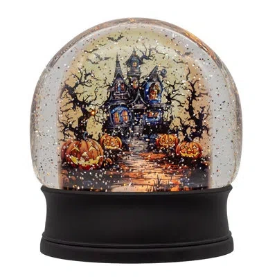 Kurt Adler 6.5-inch Battery Operated Usb Halloween Led Lighted Village Scene Water Lantern. In Gold