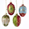 Kurt Adler 65mm Glass Egg Ornaments 4 Piece Set In Multi
