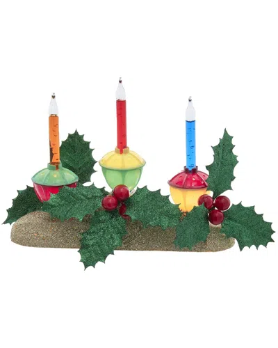 KURT ADLER KURT ADLER 6.69-INCH HOLLY BERRY & GREENERY WITH BUBBLE LIGHT