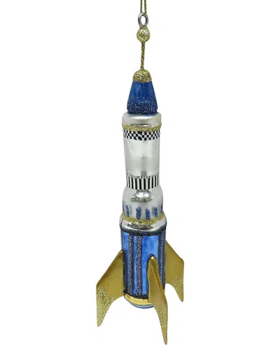 Kurt Adler 6.75in Glass Rocket Ornament In Multi