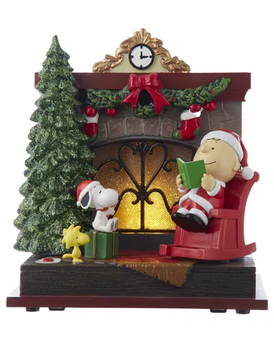 KURT ADLER KURT ADLER 6IN PEANUTS BATTERY-OPERATED MUSICAL FIREPLACE TABLEPIECE