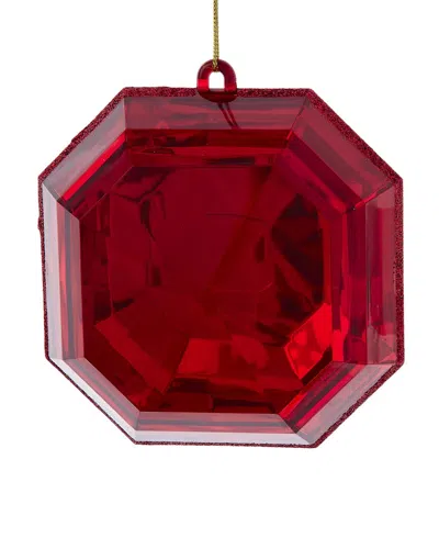 Kurt Adler 6in Red Glitter Square Jewel Ornament In Multicolor