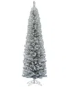Kurt Adler 7-foot Led Silver Tinsel Slim Winchester Tree In Green