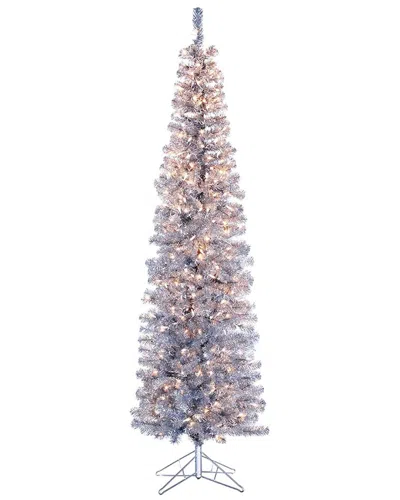 Kurt Adler 7-foot Pre-lit Silver Tinsel Slim Winchester Tree In Multi