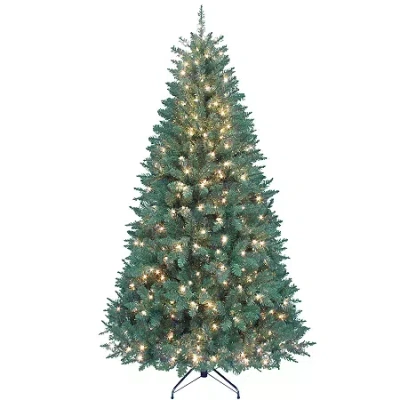 Kurt Adler 7 Ft. Pre-lit Pine Tree With Clear Lights In Green