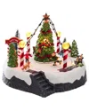 Kurt Adler 7-inch Battery-operated Musical Led Ice Rink With Tree Tablepiece In Multi