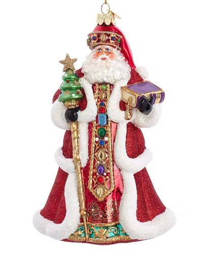 Kurt Adler 7-inch Bellissimo Glass Red Santa Ornament In Multi
