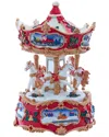 Kurt Adler 7-inch Wind-up Musical Carousel Tablepiece In Multi
