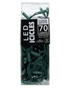 Kurt Adler 70/l 7.5ft 5mm Cool White Led Icicle Light Set In Green