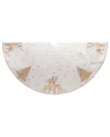 Kurt Adler 72-inch White Tree Skirt With Gold Glitter Tree & Reindeer Design In White