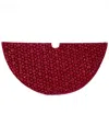 Kurt Adler 72in Burgundy Sequin With Metallic Cord Tree Skirt In Red