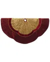 Kurt Adler 72in Red & Gold Criss-cross Scallop Tree Skirt In Red