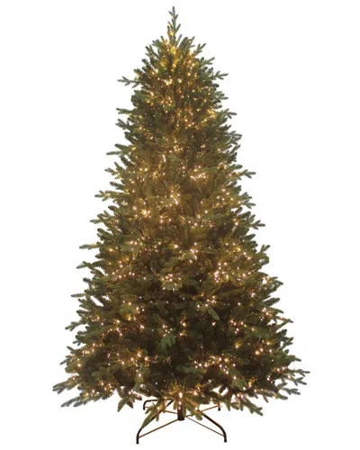 Kurt Adler 7.5-foot Pre-lit Warm White Led Noble Fir Tree In Green