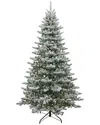 Kurt Adler 7.5-foot Pre-lit Warm White Led Snow Pine Tree In Green