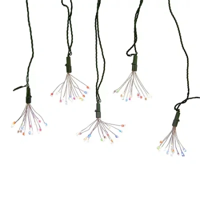 Kurt Adler 75-light Cluster Lights And Multi-color Twinkle Led Lights With Green Wire In Yellow