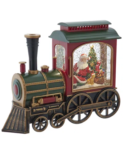 KURT ADLER KURT ADLER 7.625-INCH BATTERY OPERATED LED LIGHTED SANTA TRAIN WITH SPINNING GLITTER WATER