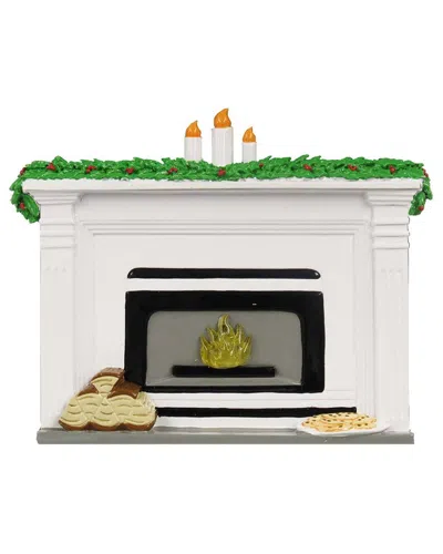 Kurt Adler 7.87-inch Fireplace Tablepiece With Six Stockings For Personalization In Multi