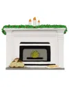 Kurt Adler 7.87-inch Fireplace Tablepiece With Six Stockings For Personalization In Multi