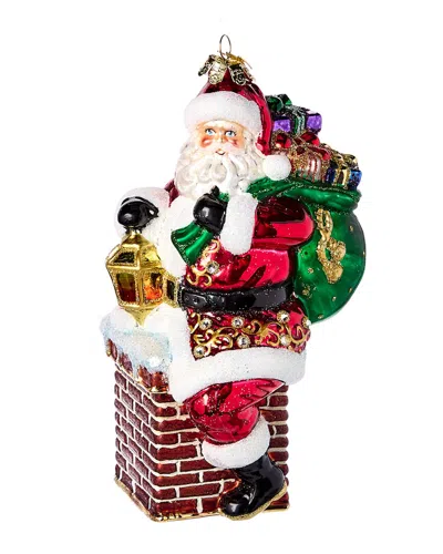 Kurt Adler 7-inch Bellisimo Santa In Chimney Ornament In Multi