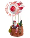 Kurt Adler 8-inch Battery Operated Musical Santa Hot Air Balloon Tablepiece With Digital Propeller