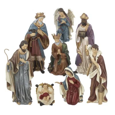 Kurt Adler 8 Piece Nativity Set In Multicolor