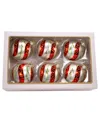 Kurt Adler 80mm Glass And Holly Leaves 6 Piece Ball Ornament Set In Clear