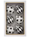 Kurt Adler 80mm Glass Matte Red & Green Striped Ball Ornaments, 6pc Set In Multi