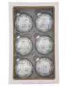 Kurt Adler 80mm Glass Silver & Gold Ball Ornaments, 6pc Set In Gray