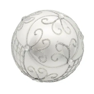Kurt Adler 80mm Glass Silver Decorative Ball Ornaments, 6-piece Set