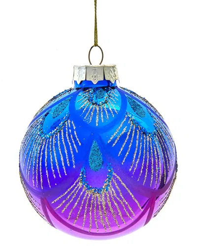 Kurt Adler 80mm Glass Silver Decorative Ball Ornaments In Multi