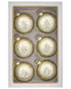 Kurt Adler 80mm Glass Silver Jeweled Ball Ornaments In Gold