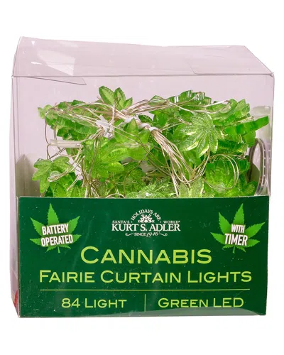 Kurt Adler 84-light 7-drop Battery-operated Cannabis Cartoon Light Set In Green