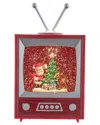 Kurt Adler 8.5-inch Battery-operated Rudolph & Santa Musical Tv Tablepiece