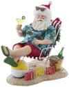 Kurt Adler 8.5-inch Fabriché Santa Sitting On Beach Chair In Multi