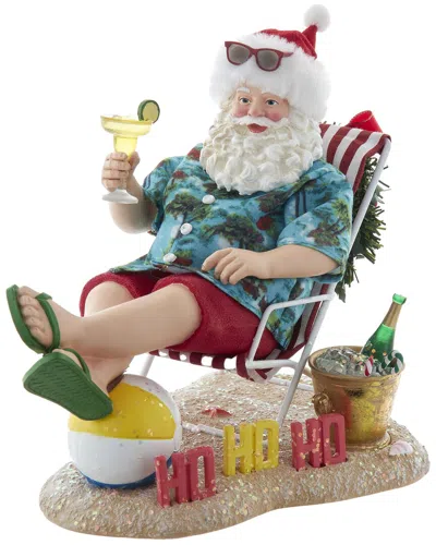 Kurt Adler 8.5-inch Fabriché Santa Sitting On Beach Chair In Multi