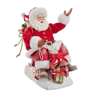 Kurt Adler 8.5-inch Fabriché Santa On Sled In Red