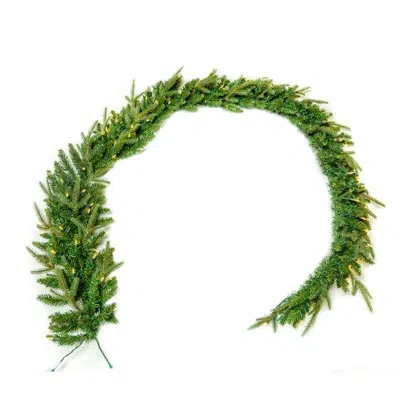 Kurt Adler 9' Grand Fir Pre-lit Garland With 100 Clear Lights
