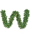 Kurt Adler 9' Prelit Clear Led Vanderbilt Garland In Green
