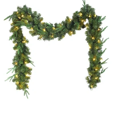 Kurt Adler 9' Sierra Pre-lit Garland With 50 Clear Lights