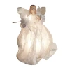 Kurt Adler 9" White Dress Angel Lighted Treetopper In White