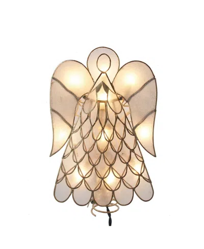 Kurt Adler 9.5" 10-light Capiz Angel Treetop In Gold
