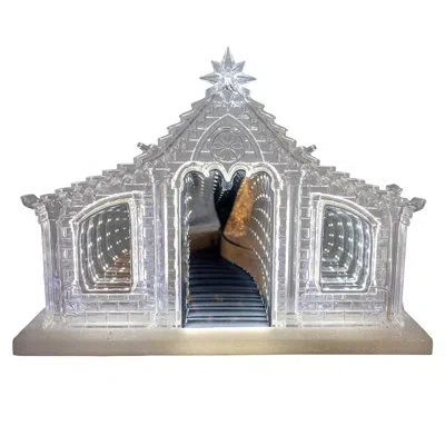 Kurt Adler 9.65-inch Battery-operated Led Musical Nativity Scene In Clear