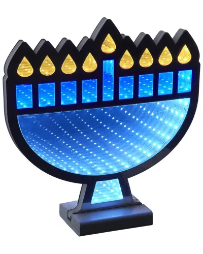 Kurt Adler 9.84-inch Menorah Infinity Light In Blue