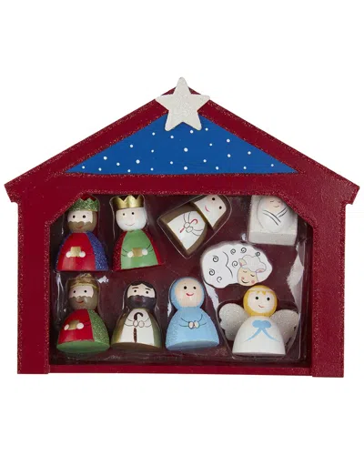 Kurt Adler 9in Miniature Nativity Set With 9 Figures & Stable