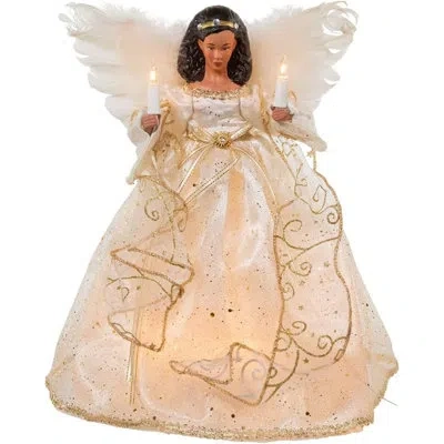 Kurt Adler African American Angel Treetop Lamps In White