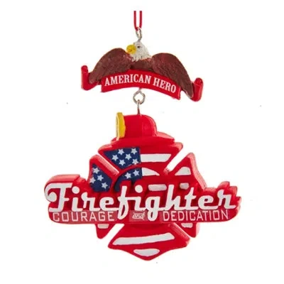 Kurt Adler American Hero Firefighter Hanging Figurine Ornament