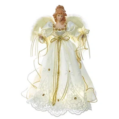 Kurt Adler Angel Tree Topper In Gold;ivory