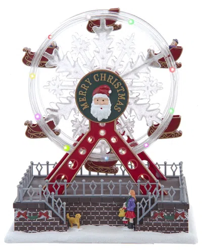 KURT ADLER KURT ADLER BATTERY OPERATED MUSICAL ANIMATED SANTA FERRIS WHEEL